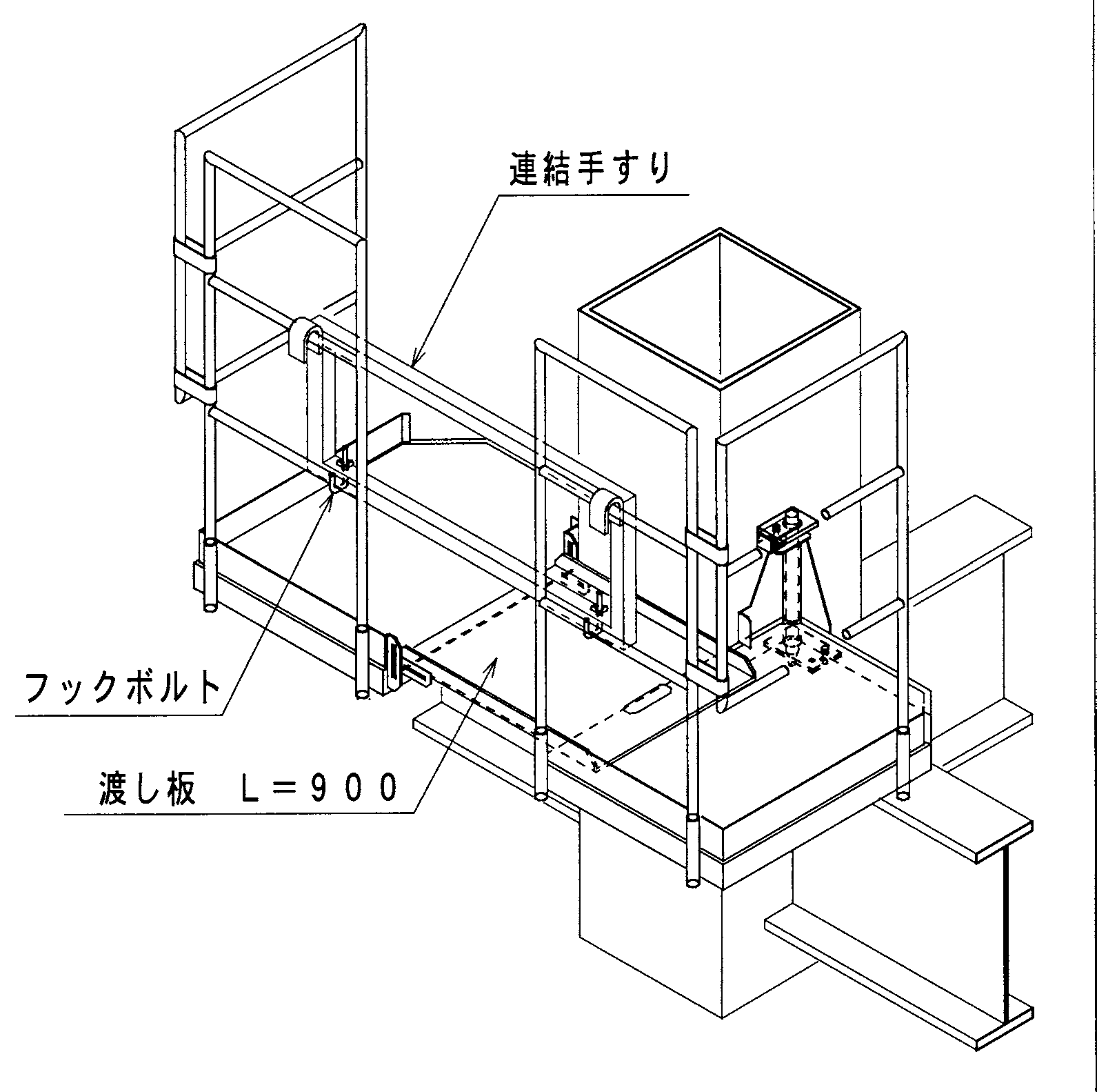 コラムRT連結手摺 1100｜仮設足場・機材［橋梁・法面・鉄道など